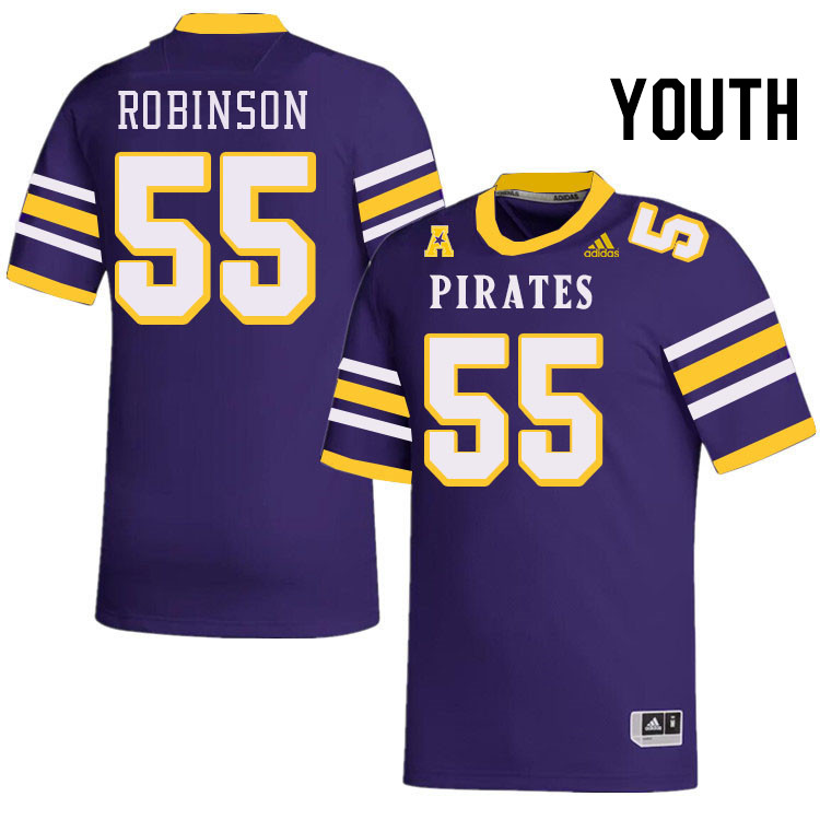 Youth #55 Jasiyah Robinson ECU Pirates College Football Jerseys Stitched-Throwback